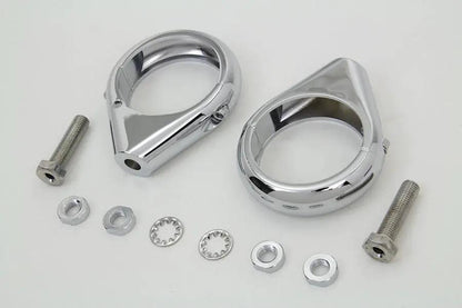 V-Twin Chrome Turn Signal Clamp Kit for 49mm Forks by V-Twin