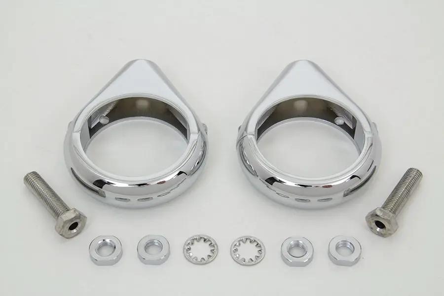 V-Twin Chrome Turn Signal Clamp Kit for 49mm Forks by V-Twin