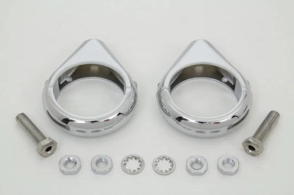 V-Twin Chrome Turn Signal Clamp Kit for 49mm Forks by V-Twin