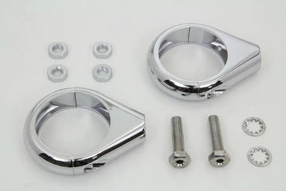 V-Twin Chrome Turn Signal Clamp Kit for 49mm Forks by V-Twin