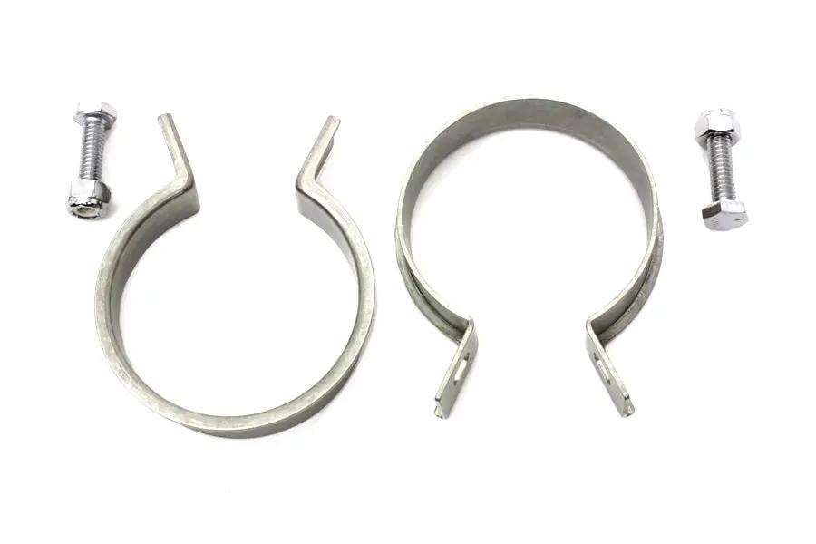 V-Twin Stainless Steel Exhaust Clamp Set for Harley Davidson FL and EL Models by V-Twin