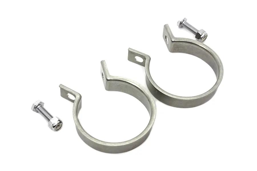 V-Twin Stainless Steel Exhaust Clamp Set for Harley Davidson FL and EL Models by V-Twin