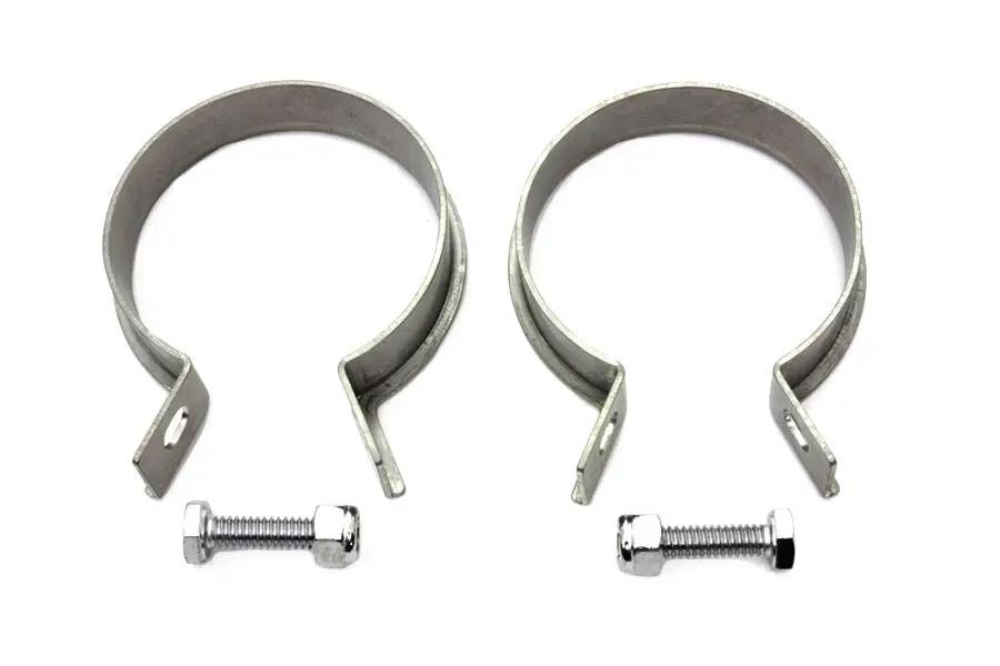 V-Twin Stainless Steel Exhaust Clamp Set for Harley Davidson FL and EL Models by V-Twin