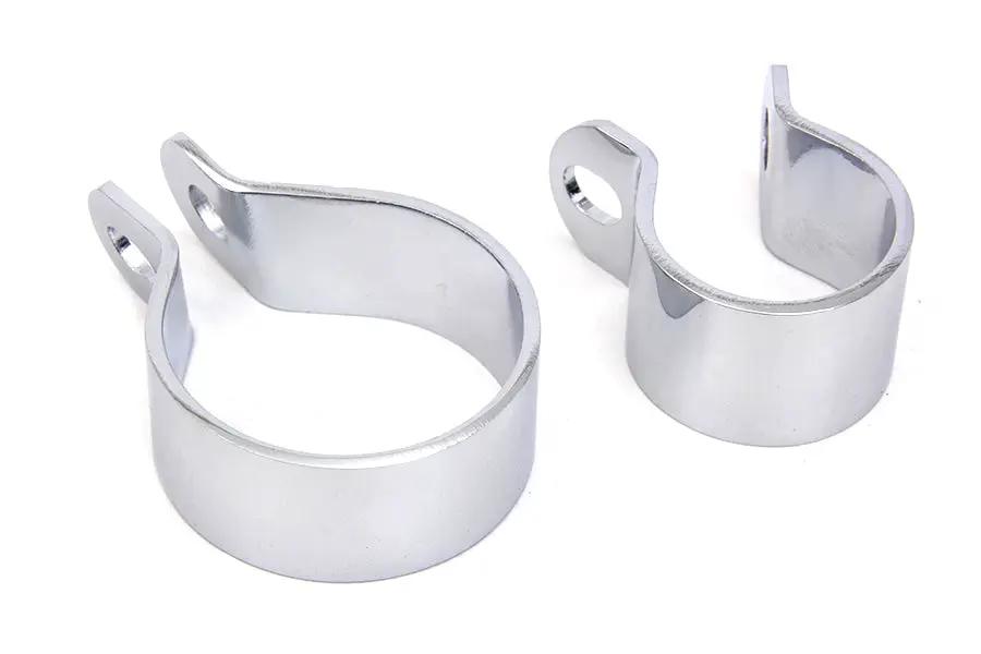 V-Twin 63473C Front Exhaust Chrome Clamp Set for Harley Davidson EL and FL Models by V-Twin
