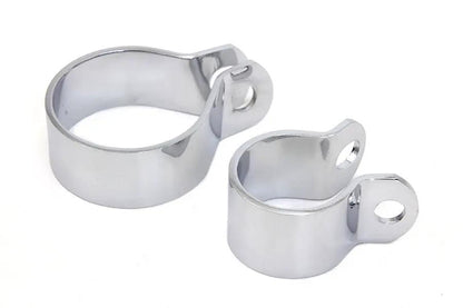 V-Twin 63473C Front Exhaust Chrome Clamp Set for Harley Davidson EL and FL Models by V-Twin