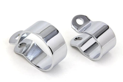 V-Twin 63473C Front Exhaust Chrome Clamp Set for Harley Davidson EL and FL Models by V-Twin