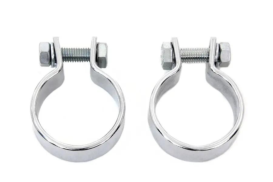 V-Twin Chrome 1-5/8 inch Muffler Body and End Clamp Set (Part Number 14-0530) by V-Twin