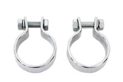 V-Twin Chrome 1-5/8 inch Muffler Body and End Clamp Set (Part Number 14-0530) by V-Twin