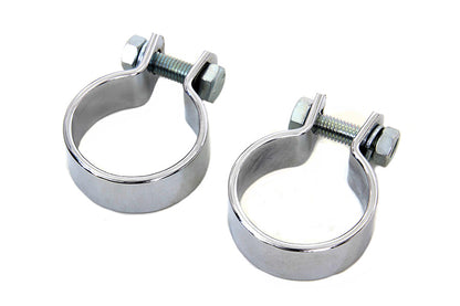 V-Twin Chrome 1-5/8 inch Muffler Body and End Clamp Set (Part Number 14-0530) by V-Twin