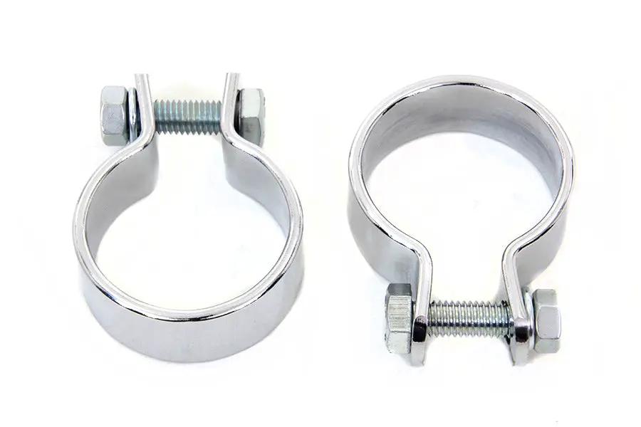 V-Twin Chrome 1-5/8 inch Muffler Body and End Clamp Set (Part Number 14-0530) by V-Twin
