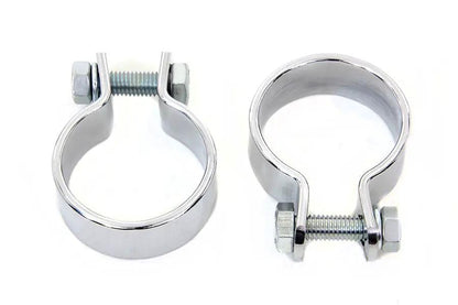 V-Twin Chrome 1-5/8 inch Muffler Body and End Clamp Set (Part Number 14-0530) by V-Twin