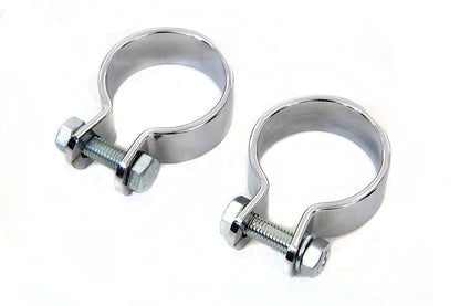 V-Twin Chrome 1-5/8 inch Muffler Body and End Clamp Set (Part Number 14-0530) by V-Twin