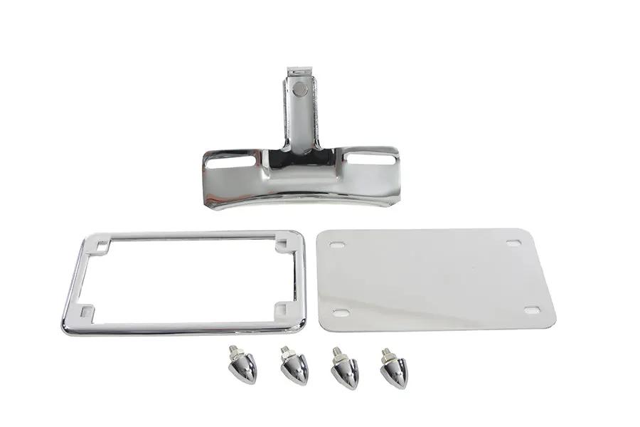 V-Twin License Plate Frame Bracket Kit Chrome for Harley Davidson FX (1973-1982) by V-Twin