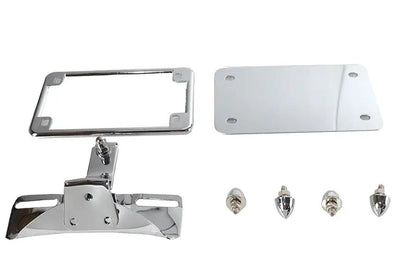 V-Twin License Plate Frame Bracket Kit Chrome for Harley Davidson FX (1973-1982) by V-Twin