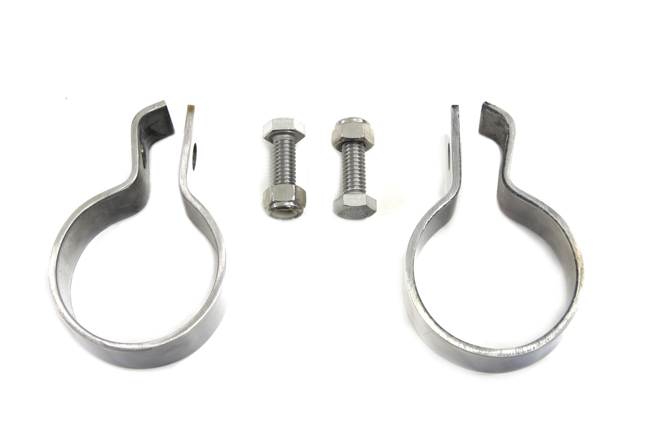 V-Twin 1-7/8 inch Stainless Steel Muffler End Clamp Set by V-Twin