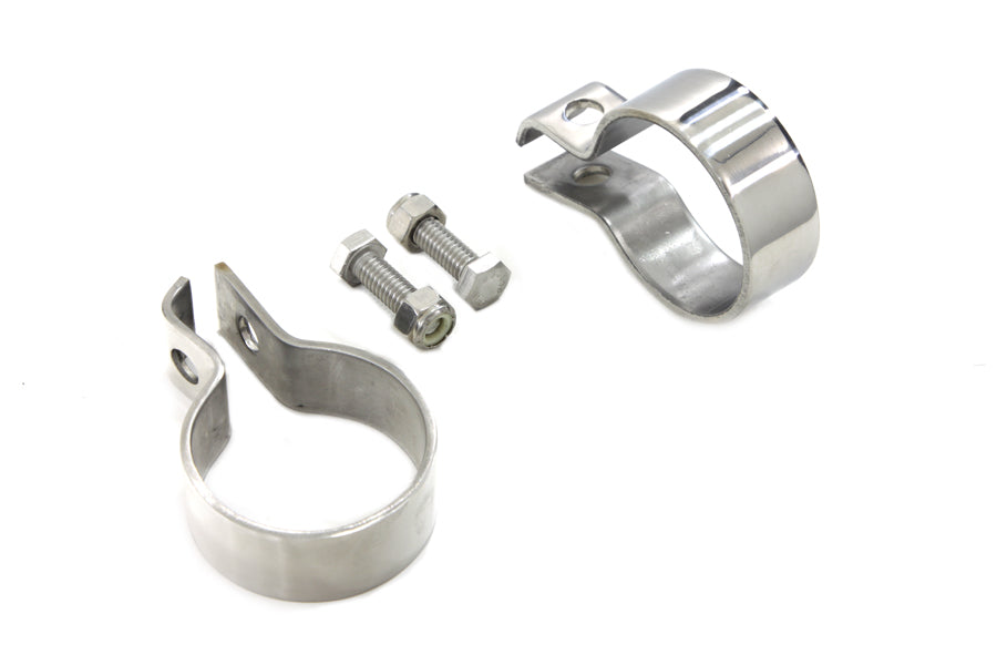 V-Twin 1-7/8 inch Stainless Steel Muffler End Clamp Set by V-Twin