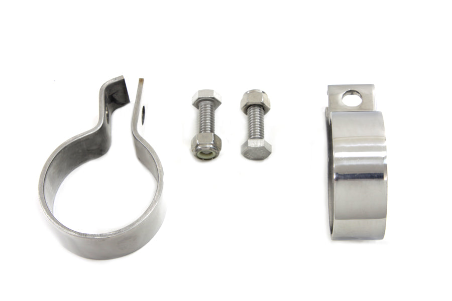 V-Twin 1-7/8 inch Stainless Steel Muffler End Clamp Set by V-Twin