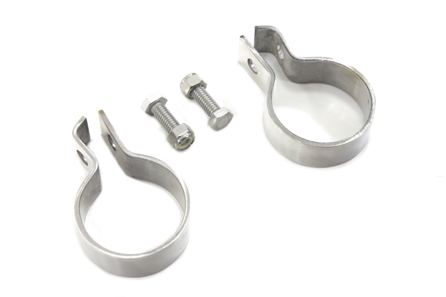 V-Twin 1-7/8 inch Stainless Steel Muffler End Clamp Set by V-Twin