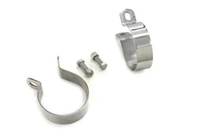 V-Twin Stainless Steel Muffler Body Clamp for 2.5 inch Diameter Mufflers - Fits Harley Davidson K & XL (Pairs) by V-Twin