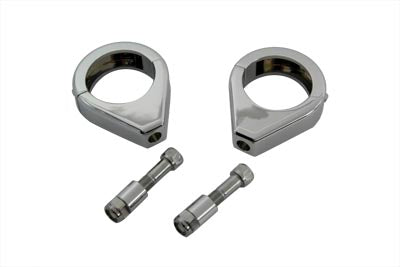 V-Twin Chrome Turn Signal Clamp Kit for 41mm Forks - Part Number 12-6049-41 by V-Twin