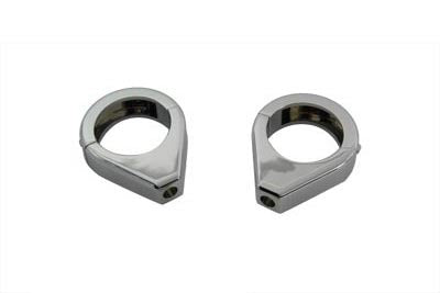 V-Twin Chrome Turn Signal Clamp Kit for 41mm Forks – Part Number 12-6049A-41 by V-Twin