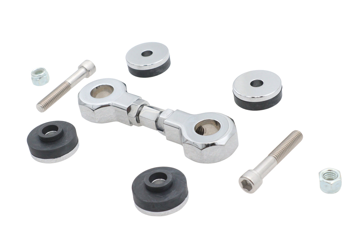 Wyatt Gatling Chrome Top Engine Mount Stabilizer Kit 056248 for Harley-Davidson FXD