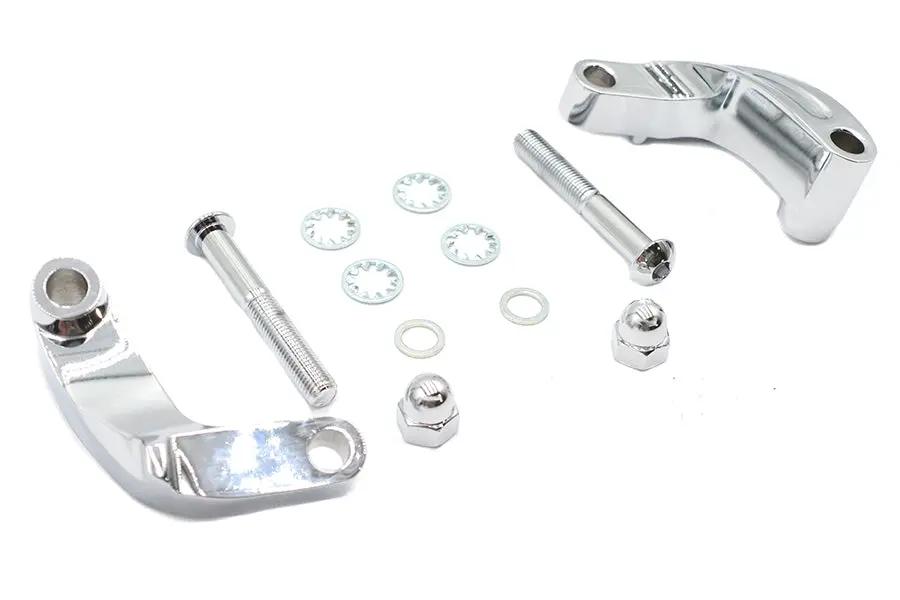 V-Twin Chrome Smooth Mirror Relocation Kit for Harley Davidson FXD (Part #77567) by V-Twin