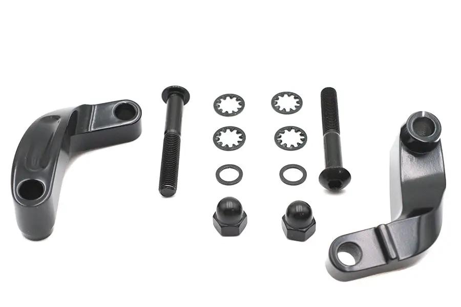 V-Twin Black Smooth Mirror Relocation Kit for Harley Davidson FXD (Part #77567B) by V-Twin