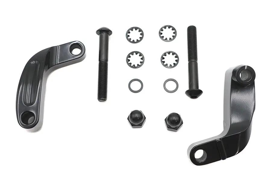 V-Twin Black Smooth Mirror Relocation Kit for Harley Davidson FXD (Part #77567B) by V-Twin