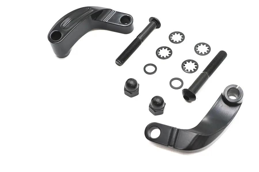 V-Twin Black Smooth Mirror Relocation Kit for Harley Davidson FXD (Part #77567B) by V-Twin