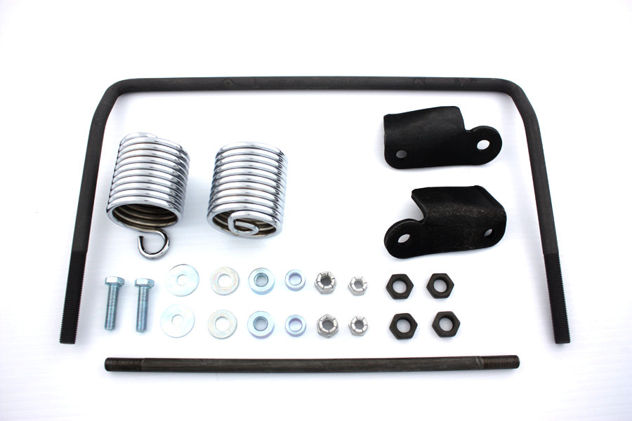 V-Twin Auxiliary Seat Spring Bracket Mount Kit with Chrome Springs, Part 31-0427