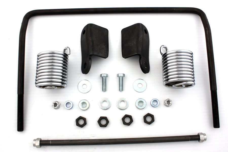 V-Twin Auxiliary Seat Spring Bracket Mount Kit with Chrome Springs, Part 31-0427