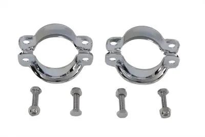 V-Twin Replica Chrome Muffler End Clamp Set for Harley Davidson FLT Models by V-Twin