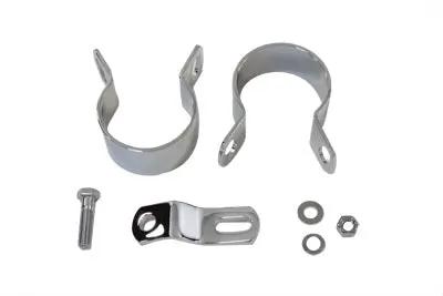 V-Twin Chrome Exhaust Mount Clamp Kit for Harley Davidson FXR (1982-1991) by V-Twin