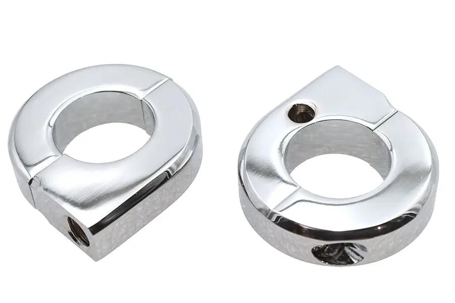 V-Twin Chrome Universal Mount Clamp Set 1 inch - Set of 2 by V-Twin