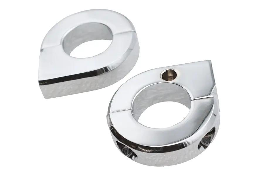 V-Twin Chrome Universal Mount Clamp Set 1 inch - Set of 2 by V-Twin
