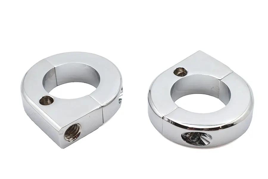 V-Twin Chrome Universal Mount Clamp Set 1-1/8 Inch for Motorcycles and Vehicles by V-Twin
