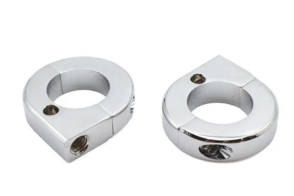 V-Twin Chrome Universal Mount Clamp Set 1-1/8 Inch for Motorcycles and Vehicles by V-Twin