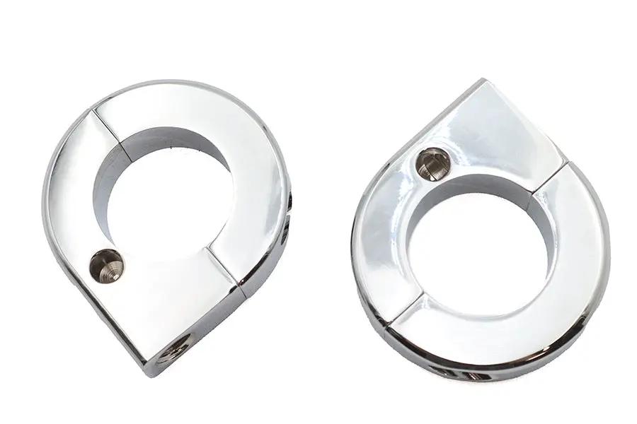 V-Twin Chrome Universal Mount Clamp Set 1-1/8 Inch for Motorcycles and Vehicles by V-Twin