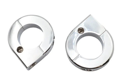 V-Twin Chrome Universal Mount Clamp Set 1-1/8 Inch for Motorcycles and Vehicles by V-Twin