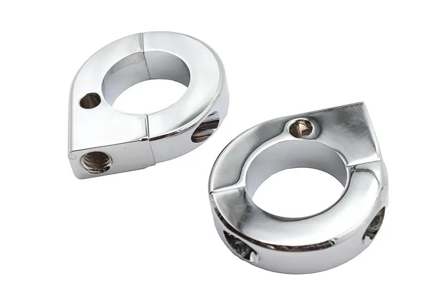 V-Twin Chrome Universal Mount Clamp Set 1-1/8 Inch for Motorcycles and Vehicles by V-Twin