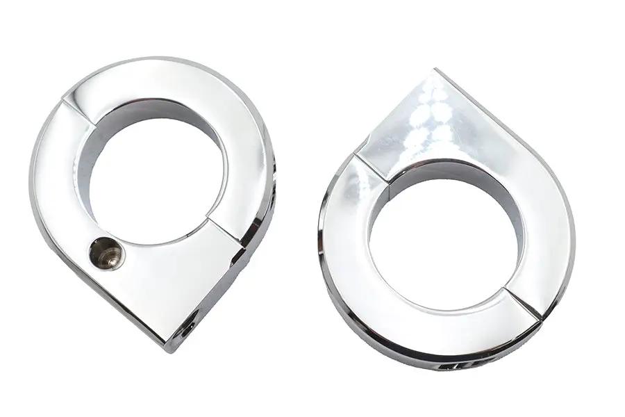 V-Twin Chrome 1-1/4 Inch Universal Mount Clamp Set with 5/16-18 UNC Threaded Holes by V-Twin