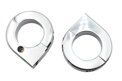 V-Twin Chrome 1-1/4 Inch Universal Mount Clamp Set with 5/16-18 UNC Threaded Holes by V-Twin
