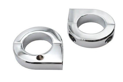 V-Twin Chrome 1-1/4 Inch Universal Mount Clamp Set with 5/16-18 UNC Threaded Holes by V-Twin