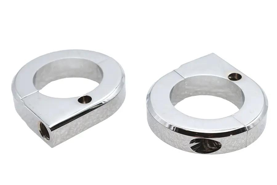 V-Twin Chrome Universal Mount Clamp Set 1-3/8 inch for Motorcycles by V-Twin