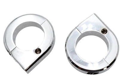 V-Twin Chrome Universal Mount Clamp Set 1-3/8 inch for Motorcycles by V-Twin