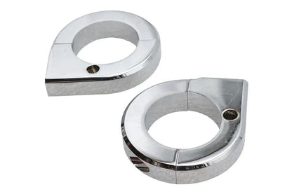 V-Twin Chrome Universal Mount Clamp Set 1-3/8 inch for Motorcycles by V-Twin