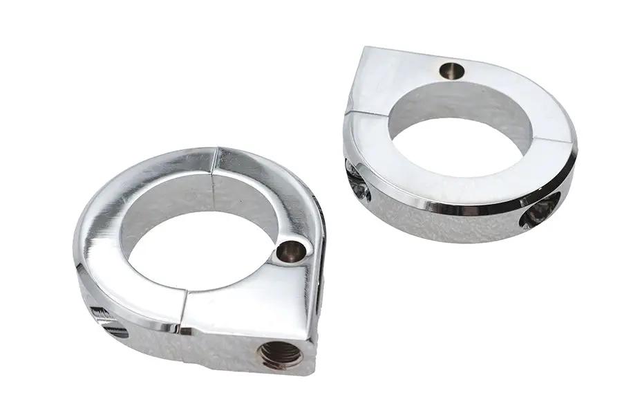 V-Twin Chrome Universal Mount Clamp Set 1-3/8 inch for Motorcycles by V-Twin