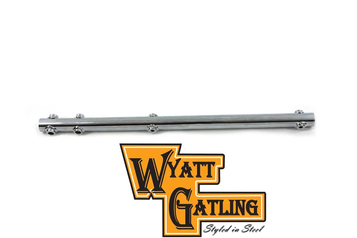 V-Twin Wyatt Gatling Chrome Dual Exhaust Support for Harley Davidson FLSTS by V-Twin