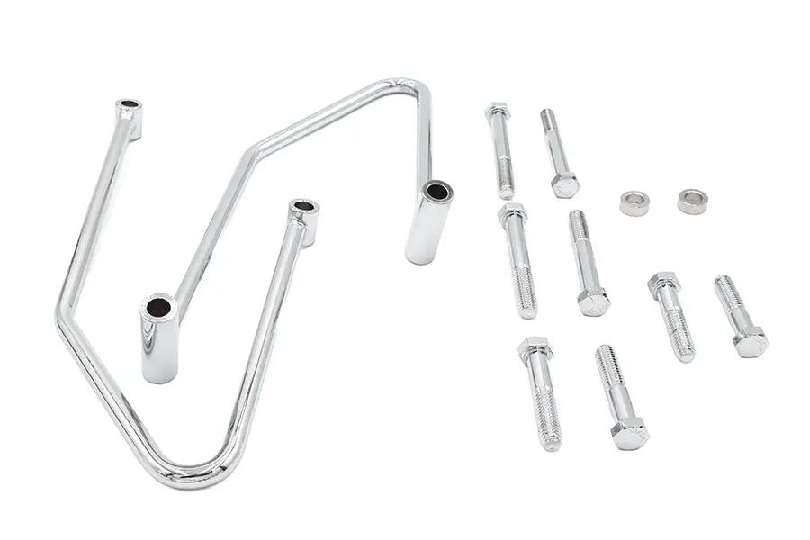 V-Twin Chrome Saddlebag Support Set for Harley Davidson FXST and FLSTF (Part #S77-0132) by V-Twin